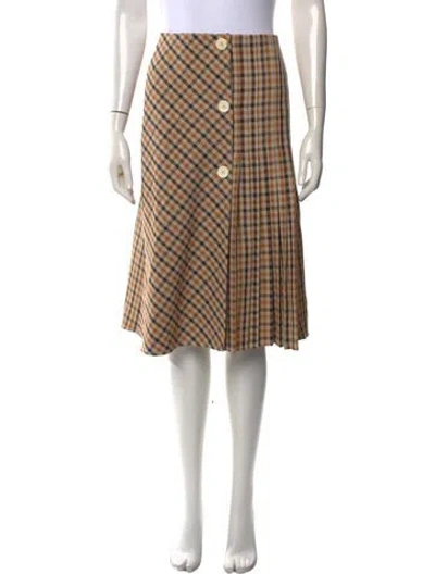 Pre-owned Wales Bonner Virgin Wool Midi Length Skirt In Neutrals