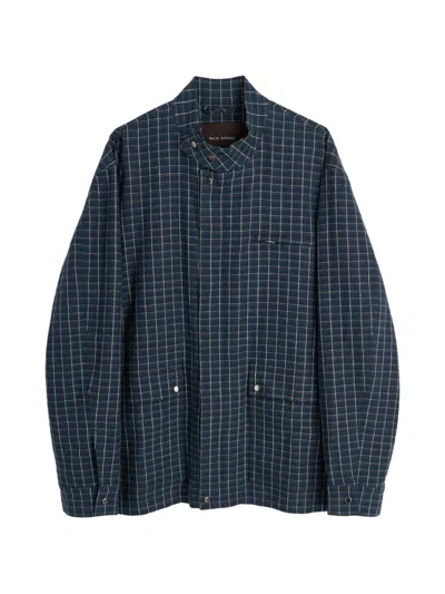 Wales Bonner Vision Field Check-pattern Jacket In Blue