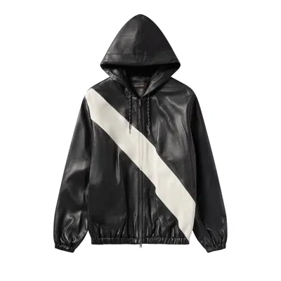 Pre-owned Wales Bonner Vista Leather Anorak 'black/ivory' | Multi-color | Men's Size Xl In Multicolor