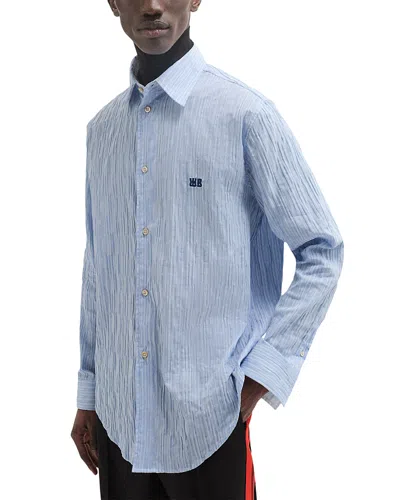 Wales Bonner Wales Boner Atlantic Relaxed Fit Button Down Shirt In Blue