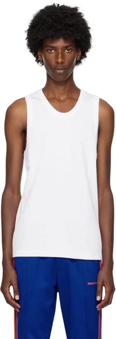 WALES BONNER WHITE RECORD TANK TOP