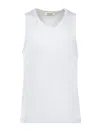 WALES BONNER WHITE RIBBED RECORD TANK TOP