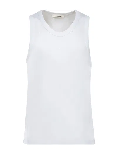 WALES BONNER WHITE RIBBED RECORD TANK TOP