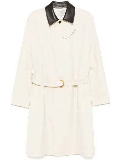 WALES BONNER WHITE THE NOON CROMBIE CAR COAT