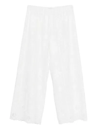 Wales Bonner Willow All-over-lace Trousers In White