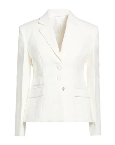 Wales Bonner Woman Blazer White Size 6 Cotton, Viscose