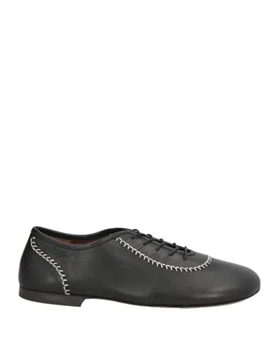 Wales Bonner Woman Lace-up Shoes Black Size 12 Lambskin