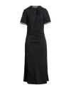 Wales Bonner Woman Maxi Dress Black Size L Organic Cotton, Cotton, Elastane In Black