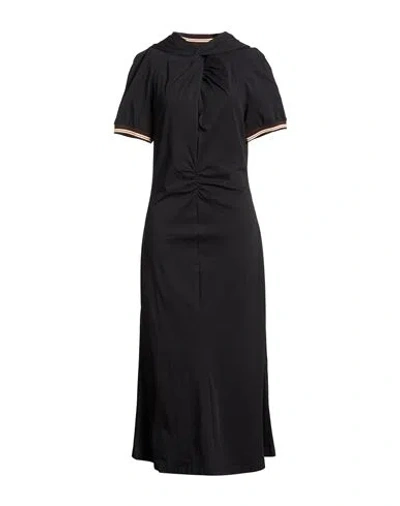 Wales Bonner Woman Maxi Dress Black Size L Organic Cotton, Cotton, Elastane