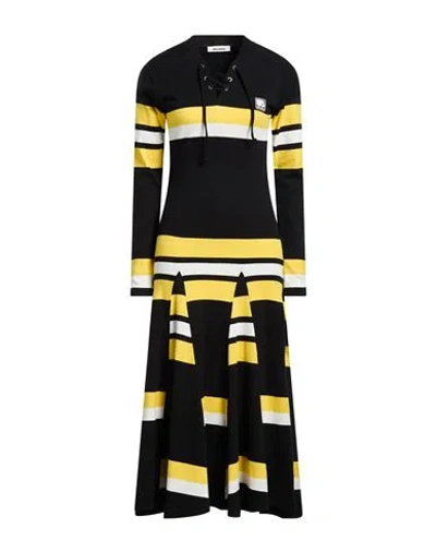 Wales Bonner Woman Midi Dress Black Size M Organic Cotton