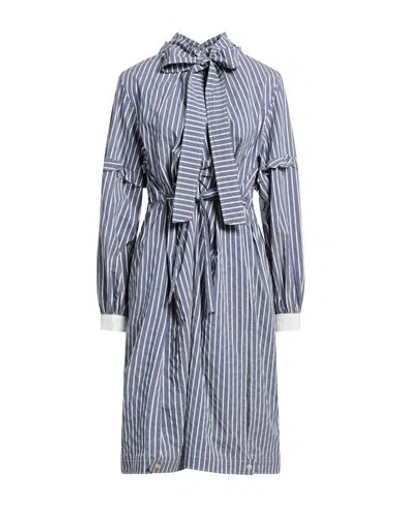 Wales Bonner Woman Midi Dress Slate Blue Size 6 Cotton, Polyamide, Polyurethane