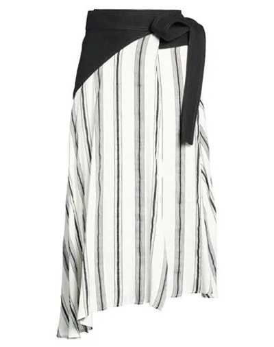 Wales Bonner Woman Midi Skirt Black Size 6 Linen, Silk