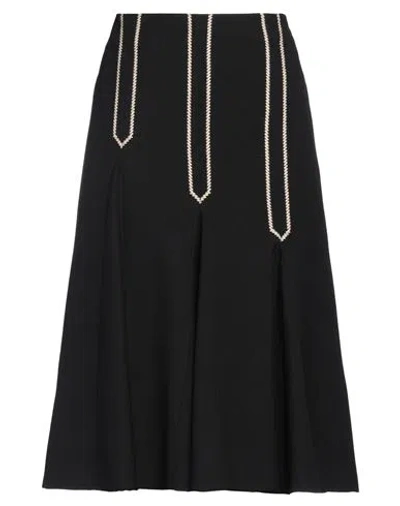 Wales Bonner Woman Midi Skirt Black Size 6 Wool