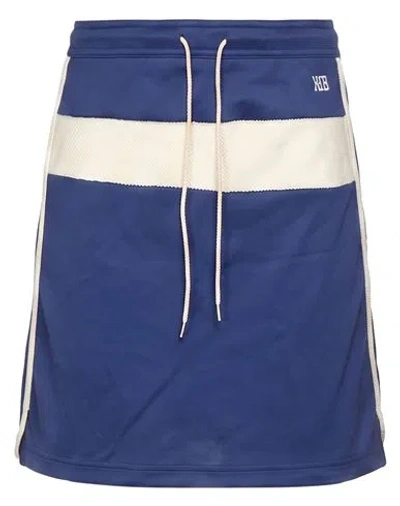 Wales Bonner Woman Mini Skirt Navy Size Xs Polyester, Cotton