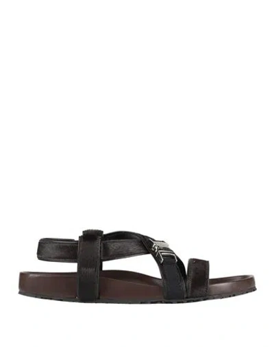 Wales Bonner Woman Sandals Dark Brown Size 6 Leather