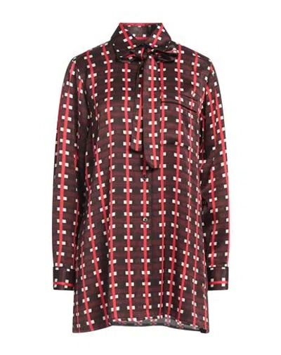Wales Bonner Woman Shirt Chocolate Brown Size 4 Viscose