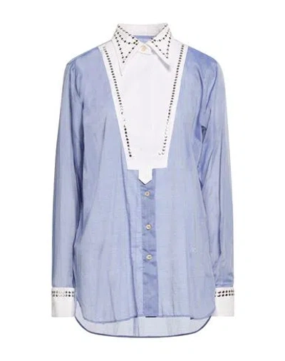 Wales Bonner Stud-embellished Bib Shirt In Blue