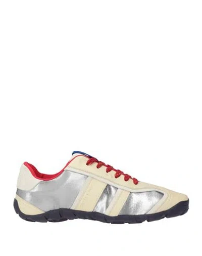 Wales Bonner Woman Sneakers Cream Size 6 Leather, Textile Fibers In Multi