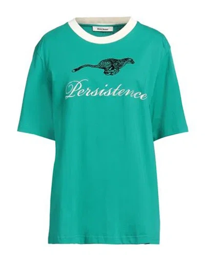 Wales Bonner Woman T-shirt Green Size Xxl Organic Cotton