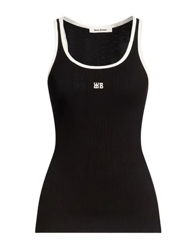 Wales Bonner Woman Tank Top Black Size Xs Viscose, Elastane