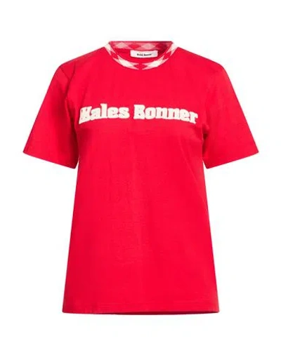 Wales Bonner Woman T-shirt Red Size M Organic Cotton
