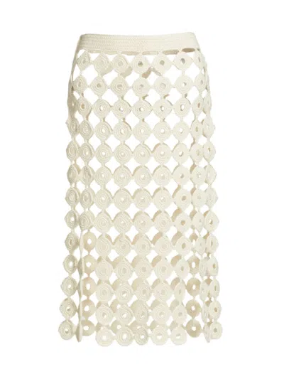 Wales Bonner Off-white Stanza Midi Skirt In Ivory