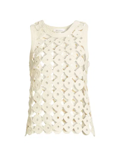 Wales Bonner Women's Stanza Openwork Crochet Tank In Ivory