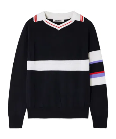 Wales Bonner Wool And Silk-blend Sweater In Black