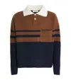 Wales Bonner Calm Striped Wool Polo Sweater In Brown