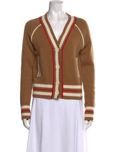 Pre-owned Wales Bonner Wool Colorblock Pattern Sweater In Brown
