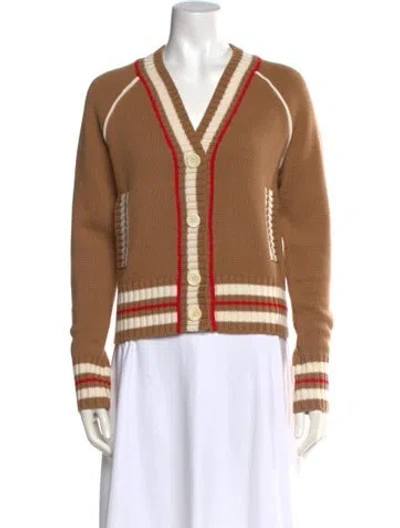 Pre-owned Wales Bonner Wool Colorblock Pattern Sweater In Brown