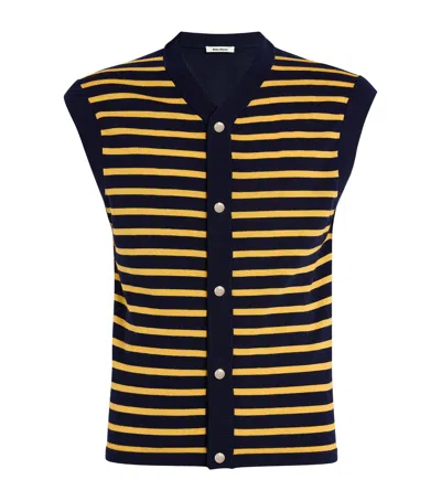 Wales Bonner Wool Kamau Sleeveless Cardigan In Multi