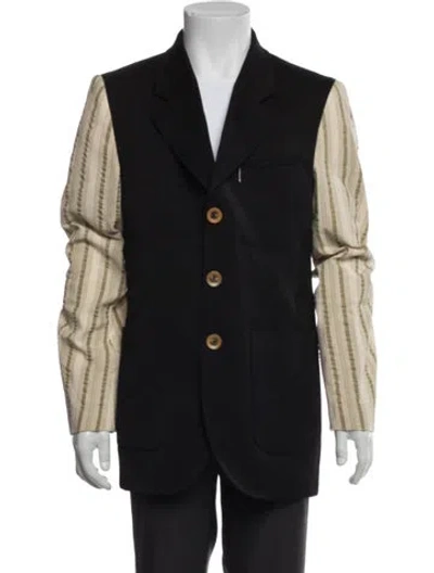 Pre-owned Wales Bonner Wool Striped Blazer W/ Tags In Black