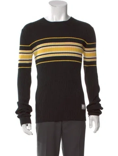 Pre-owned Wales Bonner Wool Striped Pullover In Black