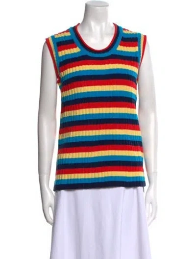Pre-owned Wales Bonner Wool Striped Sweater In Blue