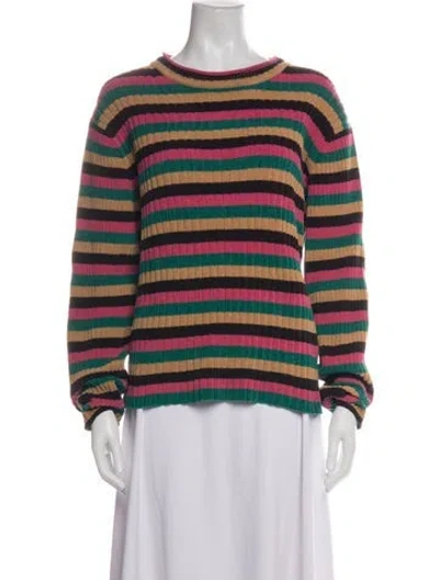 Pre-owned Wales Bonner Wool Striped Sweater In Brown