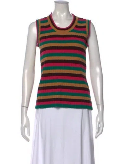 Pre-owned Wales Bonner Wool Striped Sweater In Green