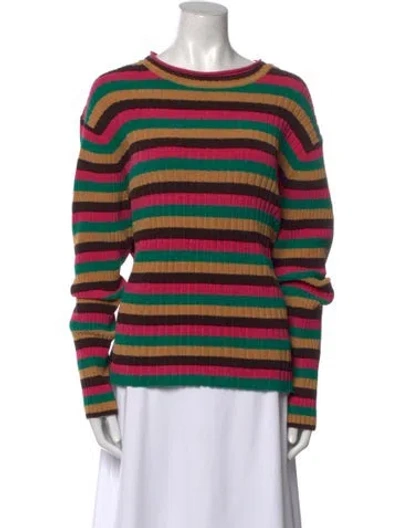 Pre-owned Wales Bonner Wool Striped Sweater W/ Tags In Brown