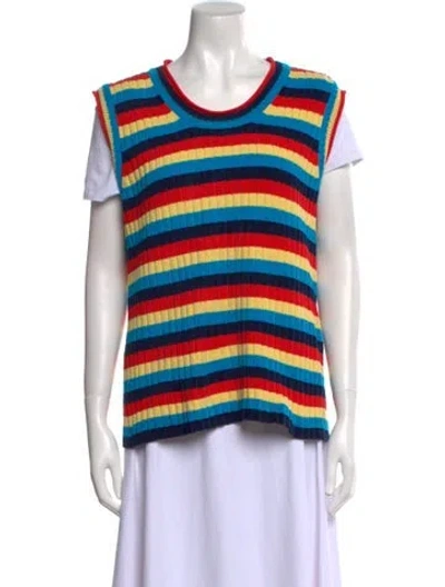 Pre-owned Wales Bonner Wool Striped Sweater W/ Tags In Yellow