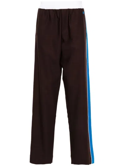 Wales Bonner Logo Embroidered Side Stripe Detailed Trousers In Brown