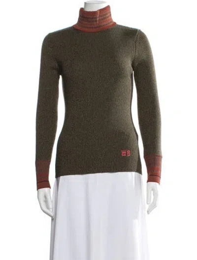 Pre-owned Wales Bonner Wool Turtleneck Sweater In Green