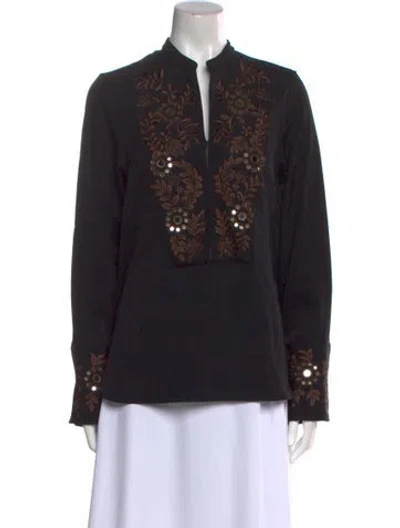 Pre-owned Wales Bonner Wool V-neck Tunic In Black