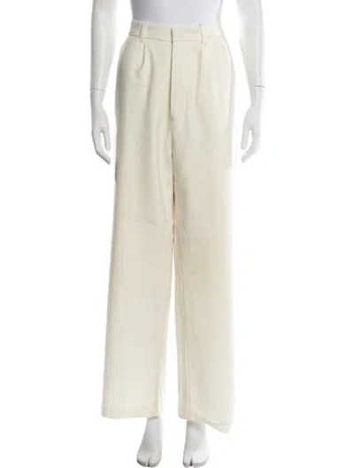 Pre-owned Wales Bonner Wool Wide Leg Pants In Neutrals