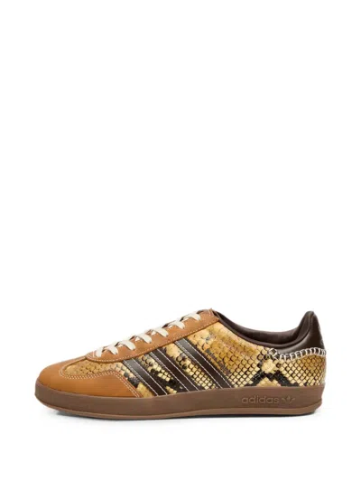 Wales Bonner X Adidas Gazelle Snakeskin-effect Sneakers In Brown