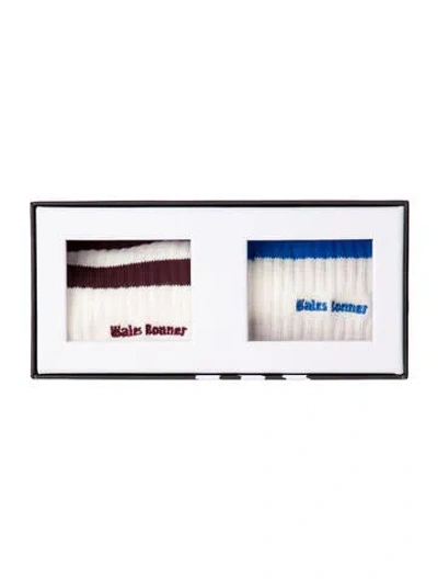 Pre-owned Wales Bonner X Adidas Originals Embroidered Stripe Sock Set In White