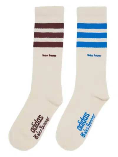 Wales Bonner X Adidas Striped 3-stripes Socks (pack Of Two) In Multi