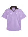 Wales Bonner X Adidas Striped Collar T-shirt In Purple