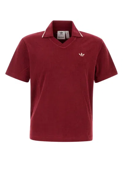 Wales Bonner X Adidas Tiziano Red Terry Fabric  Polo Shirt