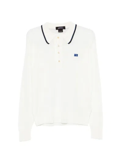 Wales Bonner X John Smedley Logo-embroidery Polo Shirt In Neutral
