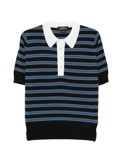 Wales Bonner X John Smedley Striped Polo Shirt In Multi